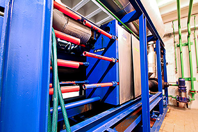 Refrigeration equipment in the basement of the Meistersingerhalle